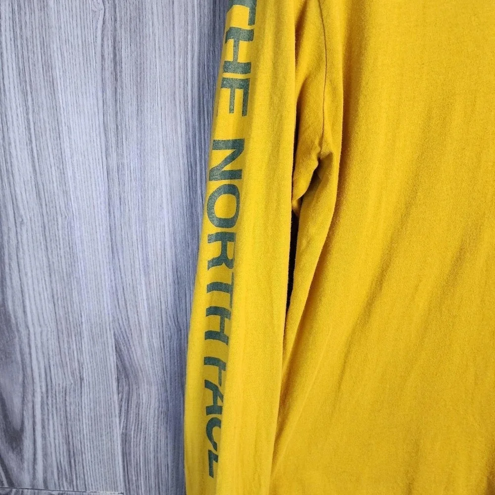 The North Face Men's Graphic‎ Logo Long Sleeve Tee - Vibrant Yellow Size MEDIUM